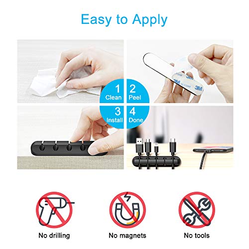 INCHOR Cord Organizer, Cable Clips Cord Holder, Cable Management U...