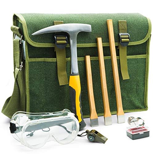 INCLY Rockhounding Geology Hammer Tool, Rock Pick Axe, 3 PCS Diggi...