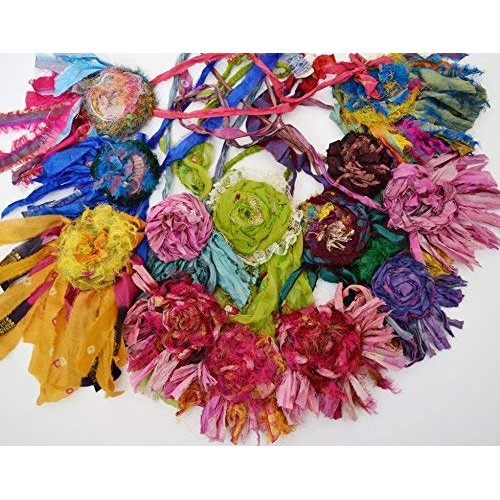 Sari Pure Silk Ribbon Yarn Multi Sunset-Recycled Sari Silk Yarn