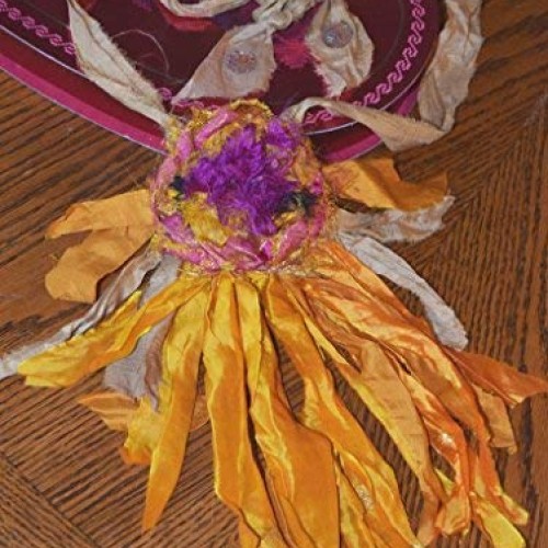 Sari Pure Silk Ribbon Yarn Multi Sunset-Recycled Sari Silk Yarn
