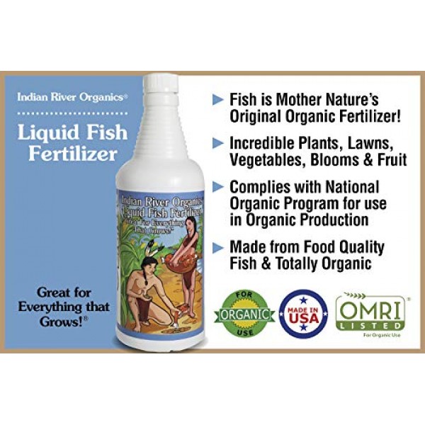 Indian River Organics OMRI Listed Organic, Hydrolyzed Liquid Fish ...