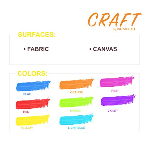 Craft Fabric & Textile Clothing Paint – Set of 8 Art and Hobby Pai...
