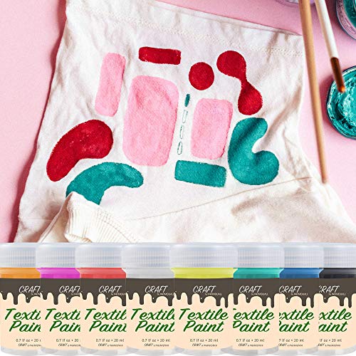 Craft Fabric & Textile Clothing Paint – Set of 8 Art and Hobby Pai...