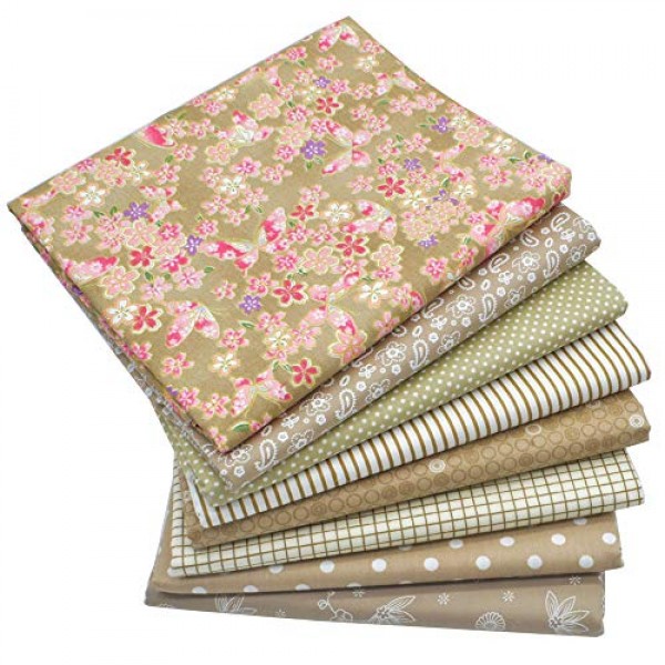 iNee Light Coffee Fat Quarters Fabric Bundles, Quilting Sewing Fab...