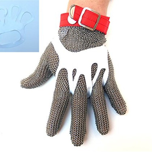 Inf-way 304L Brushed Stainless Steel Mesh Cut Resistant Chain Mail...