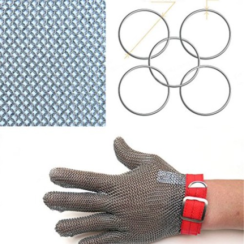 Inf-way 304L Brushed Stainless Steel Mesh Cut Resistant Chain Mail...