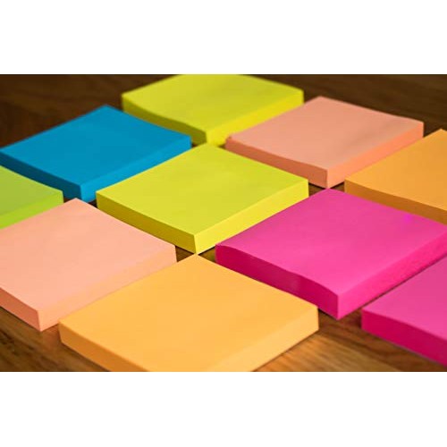 Sticky Notes 3x3, Bright Colorful Stickies, 12 Pads 1200 Sheets To...