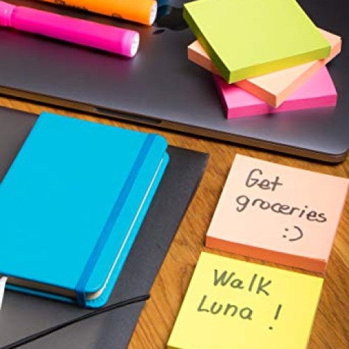 Sticky Notes 3x3, Bright Colorful Stickies, 12 Pads 1200 Sheets To...