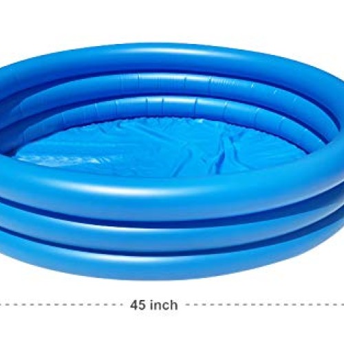 INFLAPLAY Kid Pool Inflatable 3-Ring 45” X 10” Blue Pool Perfect f...