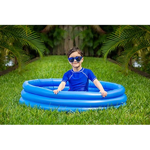 INFLAPLAY Kid Pool Inflatable 3-Ring 45” X 10” Blue Pool Perfect f...