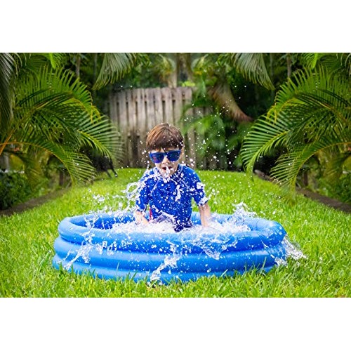 INFLAPLAY Kid Pool Inflatable 3-Ring 45” X 10” Blue Pool Perfect f...