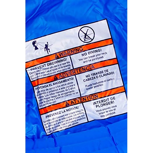INFLAPLAY Kid Pool Inflatable 3-Ring 45” X 10” Blue Pool Perfect f...