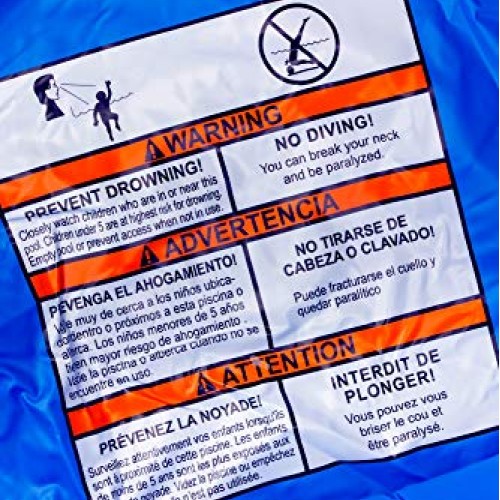 INFLAPLAY Kid Pool Inflatable 3-Ring 45” X 10” Blue Pool Perfect f...