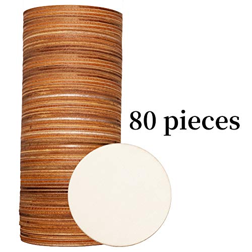 80pcs Unfinished Wood Circle 3 Inch Wooden Circles for Crafts for ...