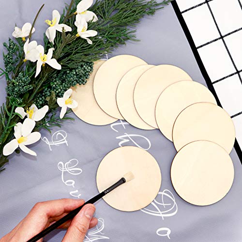 80pcs Unfinished Wood Circle 3 Inch Wooden Circles for Crafts for ...