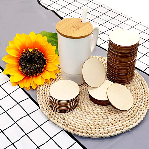 80pcs Unfinished Wood Circle 3 Inch Wooden Circles for Crafts for ...