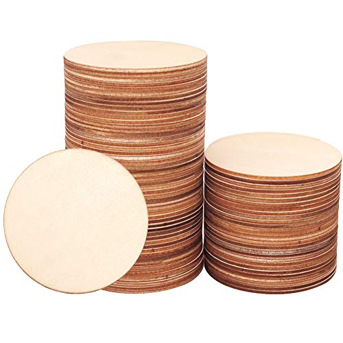 80pcs Unfinished Wood Circle 3 Inch Wooden Circles for Crafts for ...