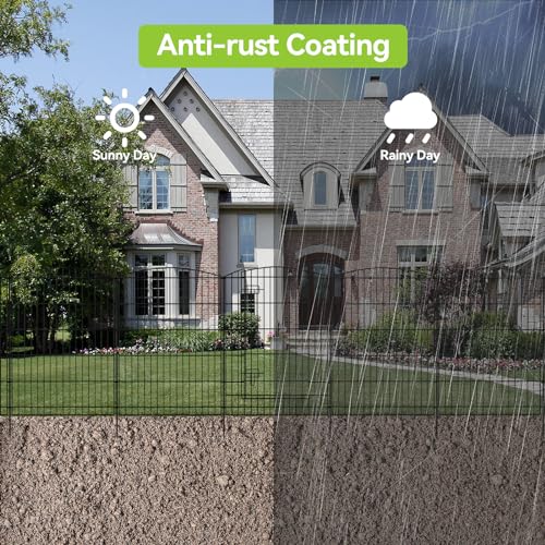 INJOPEXI Decorative Garden Fence 6 Panels 13ft L×36in H Animal...
