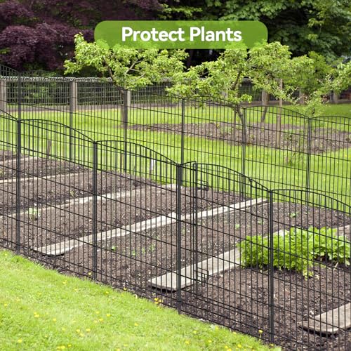 INJOPEXI Decorative Garden Fence 6 Panels 13ft L×36in H Animal...