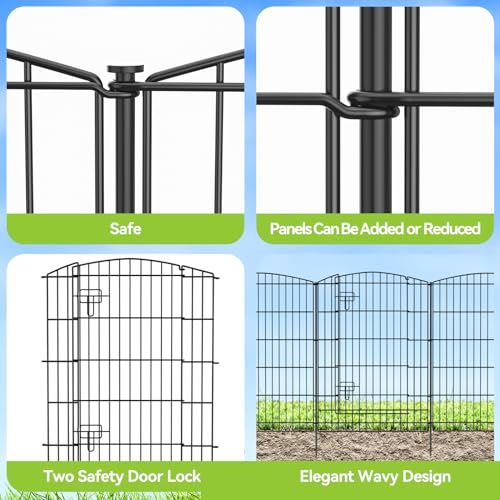INJOPEXI Decorative Garden Fence 6 Panels 13ft L×36in H Animal...