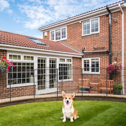 INJOPEXI Decorative Garden Fence 6 Panels 13ft L×36in H Animal...