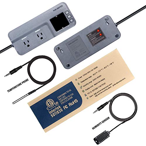 Inkbird Temperature and Humidity Controller ITC-608T Pre-Wired Dua...