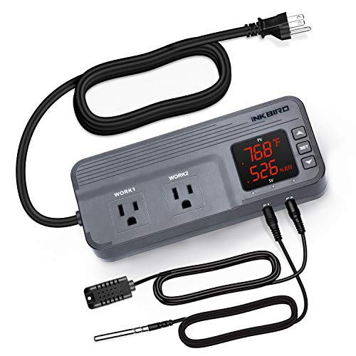 Inkbird Temperature and Humidity Controller ITC-608T Pre-Wired Dua...