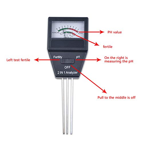 INLAR Soil Meter, 2 in 1 Soil Fertilizer Analyzer PH Level Acidity...
