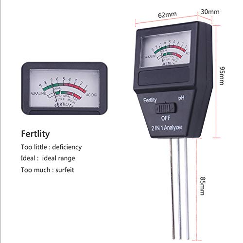INLAR Soil Meter, 2 in 1 Soil Fertilizer Analyzer PH Level Acidity...