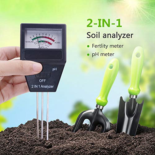 INLAR Soil Meter, 2 in 1 Soil Fertilizer Analyzer PH Level Acidity...