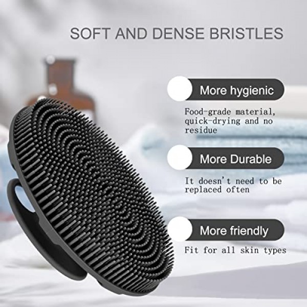 INNERNEED Food-Grade Soft Silicone Body Scrubber Shower Brush Hand...