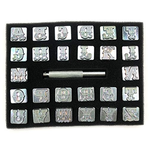 INNETOC 27 pcs 3/4″ 19mm A-Z Alphabet Letters and Pattern Stamping...