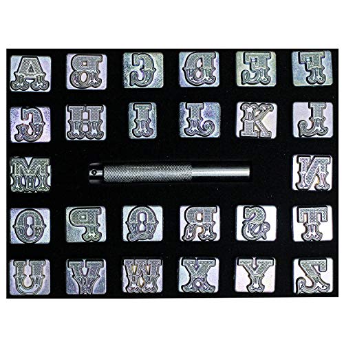 INNETOC 27 pcs 3/4″ 19mm A-Z Alphabet Letters and Pattern Stamping...