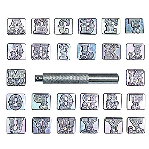 INNETOC 27 pcs 3/4″ 19mm A-Z Alphabet Letters and Pattern Stamping...