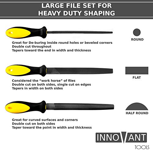 9PC File Set - Metal & Wood Needle Hand File Set Tools - Perfect f...