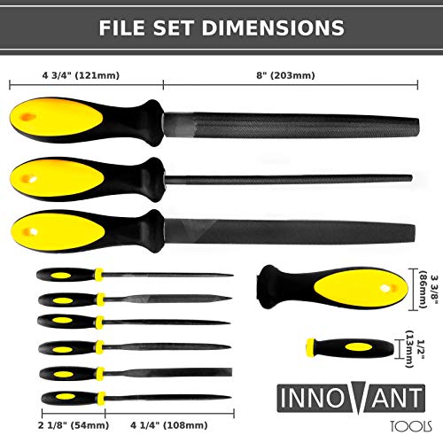 9PC File Set - Metal & Wood Needle Hand File Set Tools - Perfect f...