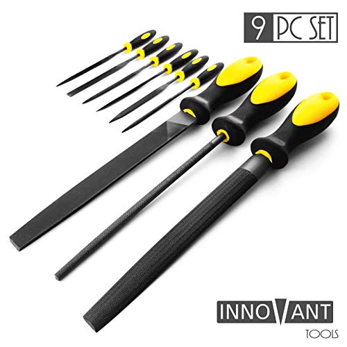 9PC File Set - Metal & Wood Needle Hand File Set Tools - Perfect f...