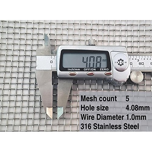 5 Mesh Stainless Steel for Heater Guard, Safety Guard, Mice and Ra...