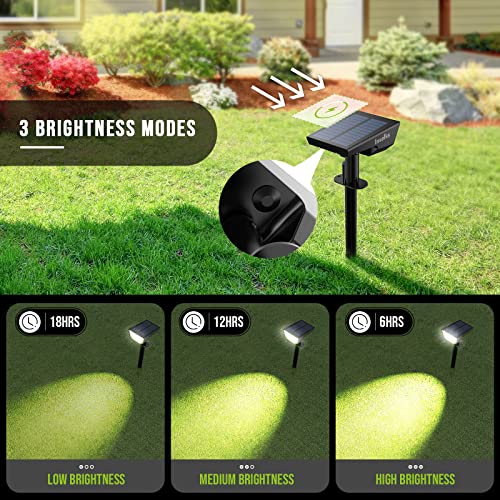 Inselks Solar Spot Lights Outdoor, Solar Outdoor Lights with 3 Lig...