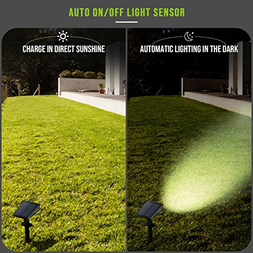 Inselks Solar Spot Lights Outdoor, Solar Outdoor Lights with 3 Lig...