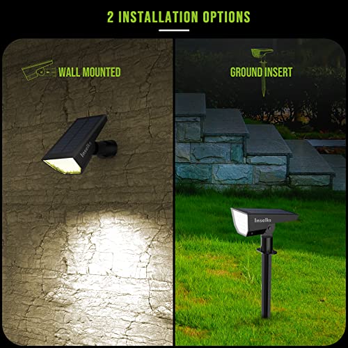 Inselks Solar Spot Lights Outdoor, Solar Outdoor Lights with 3 Lig...
