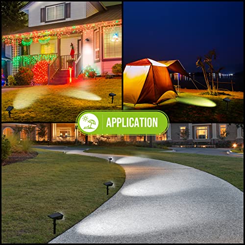 Inselks Solar Spot Lights Outdoor, Solar Outdoor Lights with 3 Lig...