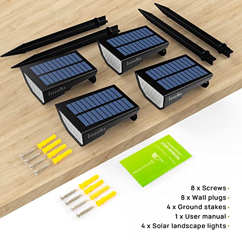 Inselks Solar Spot Lights Outdoor, Solar Outdoor Lights with 3 Lig...
