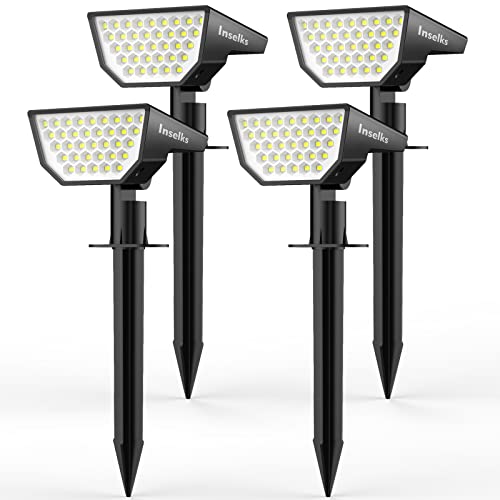 Inselks Solar Spot Lights Outdoor, Solar Outdoor Lights with 3 Lig...