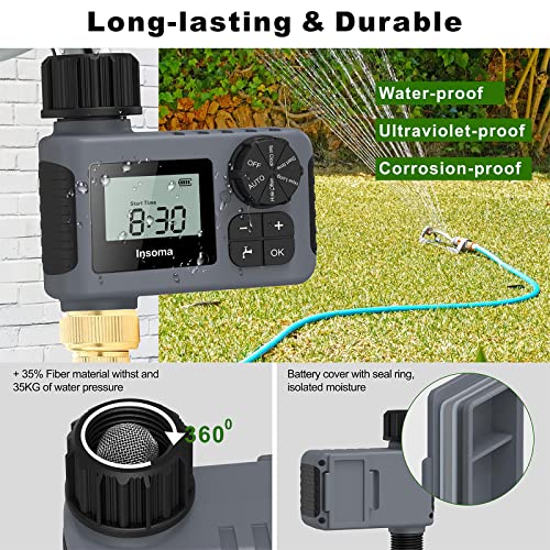Sprinkler Timer, Outdoor Garden Hose Faucet Timers, Programmable W...