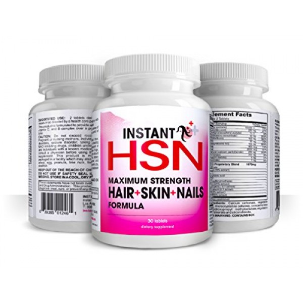 Instant HSN All-Natural Hair, Skin, and Nails Strengthening Formul...