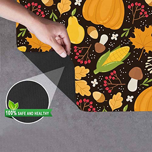 INTERESTPRINT Autumn Pattern with Berries, Leaves, Fruits, Vegetab...