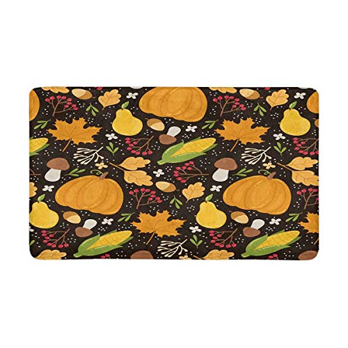 INTERESTPRINT Autumn Pattern with Berries, Leaves, Fruits, Vegetab...
