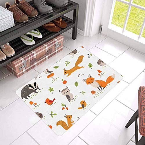 INTERESTPRINT Cute Forest Animals, Mushrooms, Berries and Leaves 2...
