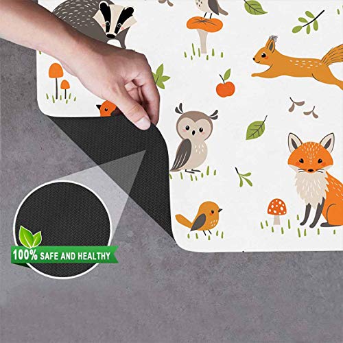 INTERESTPRINT Cute Forest Animals, Mushrooms, Berries and Leaves 2...